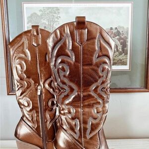 Bronze Western Heeled Boots